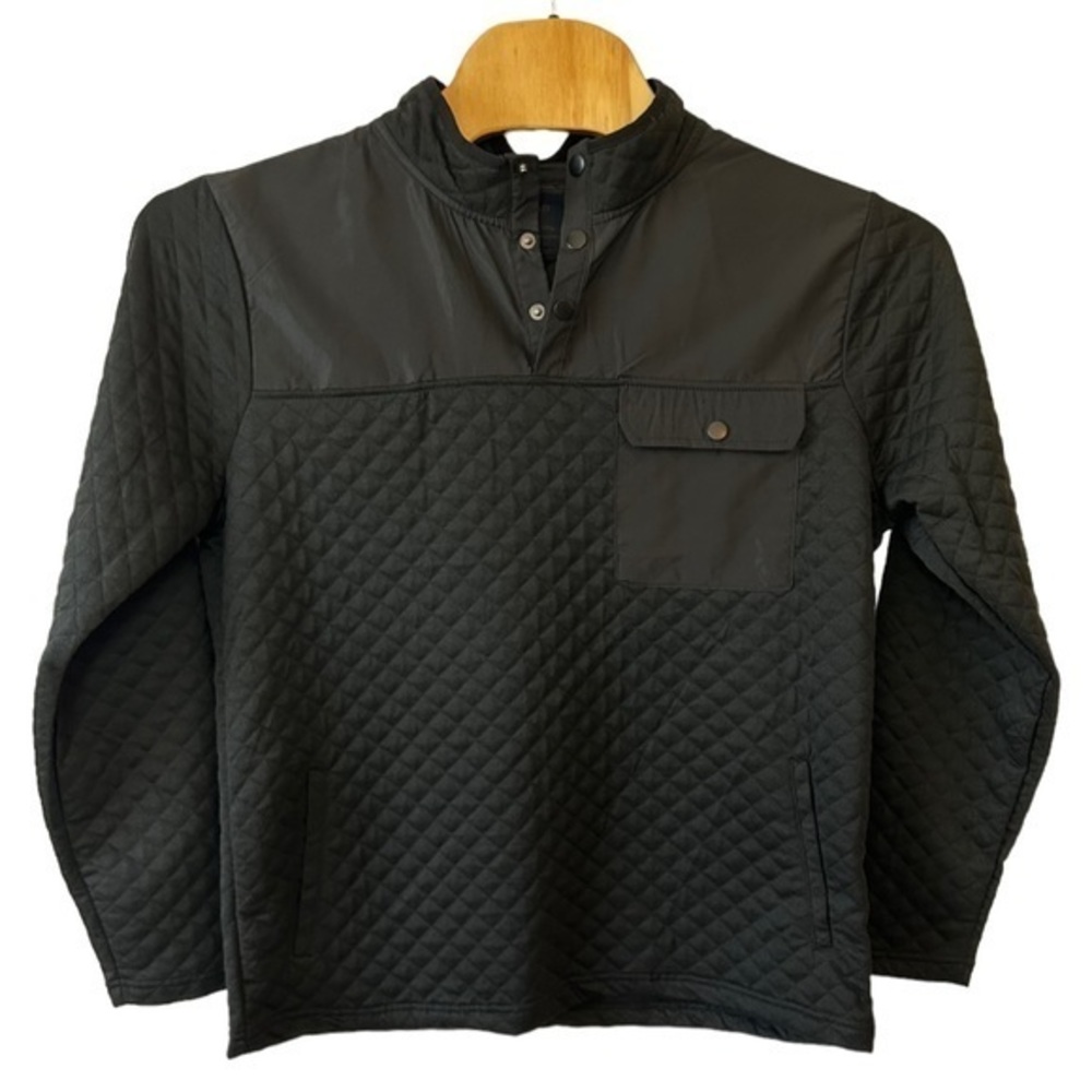 Nomad NWT Men’s Black 1/4 Snap Quilted Pullover Jacket ‎      Sz L